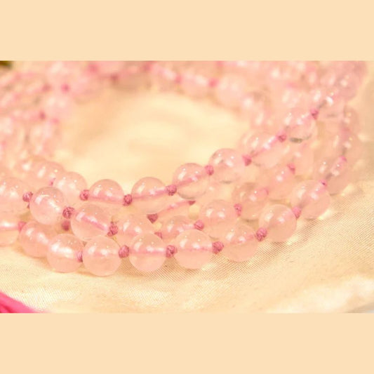 Mala de cuarzo rosa